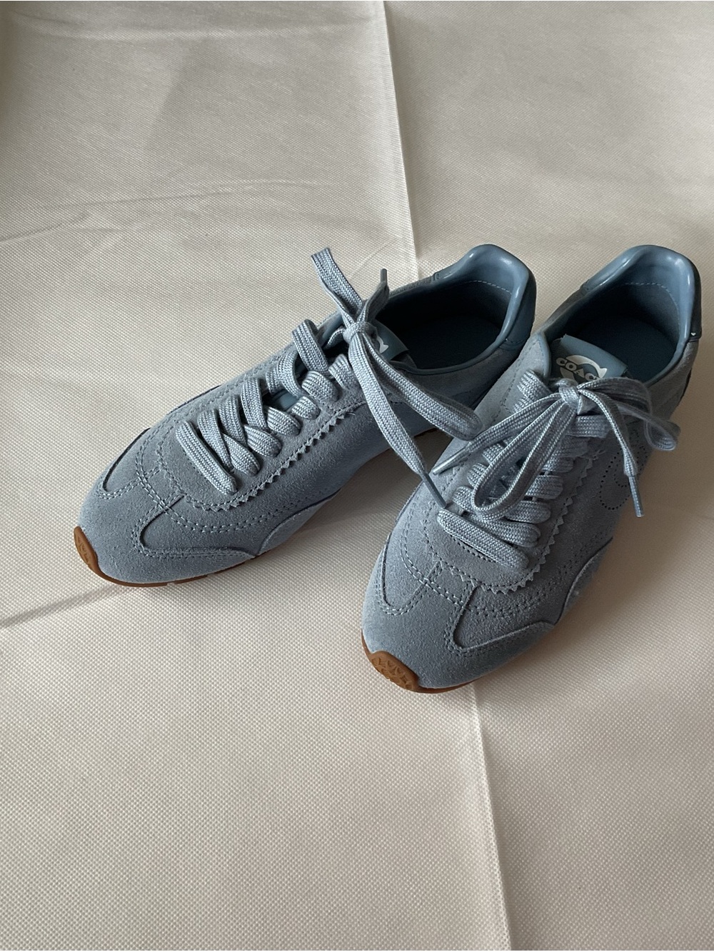 Coach Light Blue Suede Sneaker Trainers - Picture 7 of 9